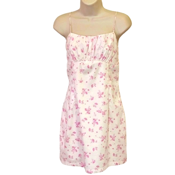 COTTON CANDY LA White/Pink Multi-Color Floral Sleeveless Mini Dress,Large - Picture 2 of 16